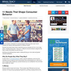 11 Needs That Shape Consumer Behavior