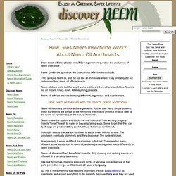 Neem Insecticide - Neem Oil Insecticide - Does It Work?