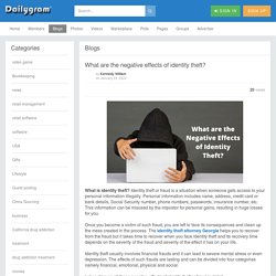 What are the negative effects of identity theft?