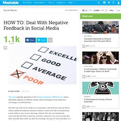 HOW TO: Deal With Negative Feedback in Social Media