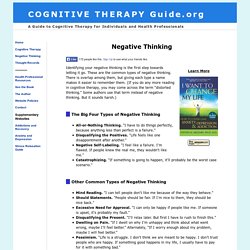 Negative Thought Patterns and Cognitive Therapy CBT