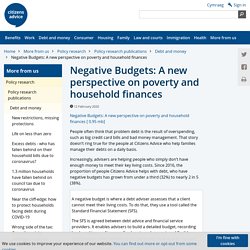 Negative Budgets: A new perspective on poverty and household finances