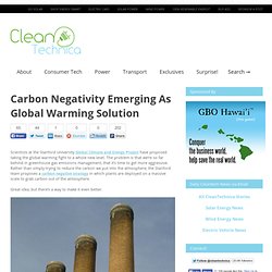 Carbon Negative Strategies Emerging as Global Warming Solution