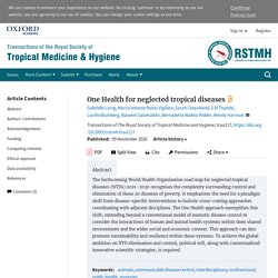 Transactions of The Royal Society of Tropical Medicine and Hygiene 09/11/20 One Health for neglected tropical diseases