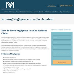 Proving Negligence in a Car Accident - M&Y Personal Injury Lawyers