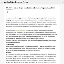 What Do Medical Negligence Solicitors Do When Negotiating a Claim