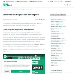 Négociation d'entreprise : définition - Lexique des entreprises