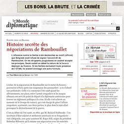 Histoire secrète des négociations de Rambouillet, par Paul-Marie de La Gorce