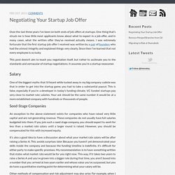 Negotiating Your Startup Job Offer - Robby Grossman