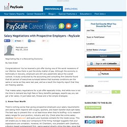 Salary Negotiations with Prospective Employers - PayScale - PayScale Resources