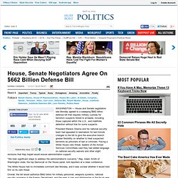 House, Senate Negotiators Agree On $662 Billion Defense Bill