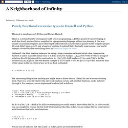 Purely functional recursive types in Haskell and Python