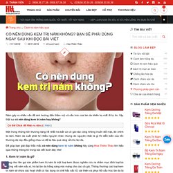 Có nên dùng kem trị nám không? Bạn sẽ dùng ngay sau khi đọc