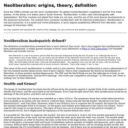 Neoliberalism: origins, theory, definition.
