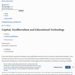 Capital, Neoliberalism and Educational Technology