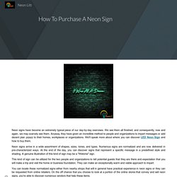 How To Purchase A Neon Sign