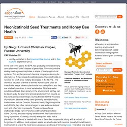 PURDUE UNIVERSITY 28/01/13 Neonicotinoid Seed Treatments and Honey Bee Health