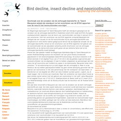 Tennekes: Bird decline, insect decline and neonicotinoids