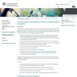 APVMA_GOV_AU - FEV 2014 - Overview report - neonicotinoids and the health of honey bees in Australia