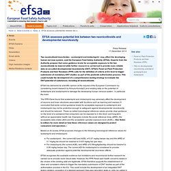 EFSA Press Release: EFSA assesses potential link between two neonicotinoids and developmental neurotoxicity