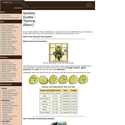 NeoPets Guides - Training (Basic)