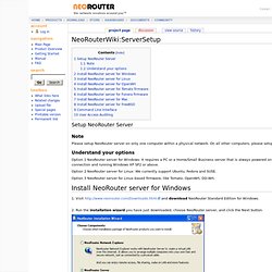 NeoRouterWiki:ServerSetup - NeoRouterWiki