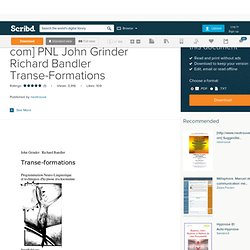 [ PNL John Grinder Richard Bandler Transe-Formations