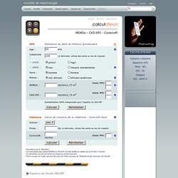 calculateur CKD-EPI MDRD Cockcroft