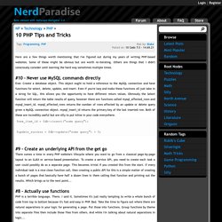 Nerd Paradise : 10 PHP Tips and Tricks