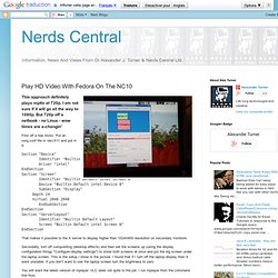 Play HD Video With Fedora On The NC10