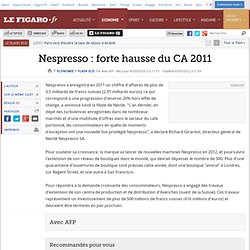 Nespresso : forte hausse du CA 2011