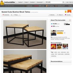 Nested Cube Butcher Block Tables