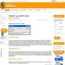 VB.NET LameMP3 Shell