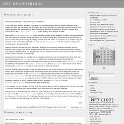 .NET Meanderings