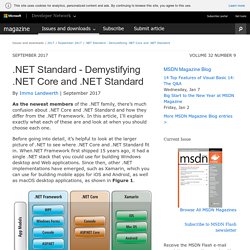 .NET Standard - Demystifying .NET Core and .NET Standard