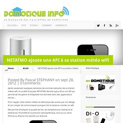 NETATMO ajoute une API à sa station météo wifi