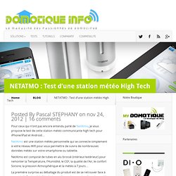 NETATMO : Test d'une station météo High Tech