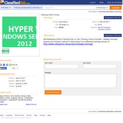 Netbackup Online Training - Classified Ad