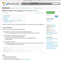 NetBeans IDE and Yii projects