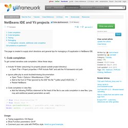 NetBeans IDE and Yii projects