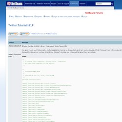 Forums - Twitter Tutorial HELP