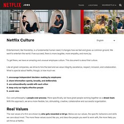 Culture At Netflix