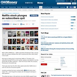 Netflix stock plunges after cutting subscriber outlook - Sep. 15