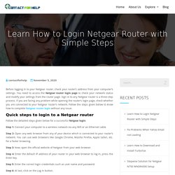 Learn How to Login Netgear Router with Simple Steps