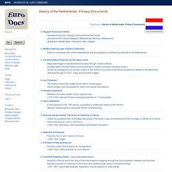 History of the Netherlands: Primary Documents