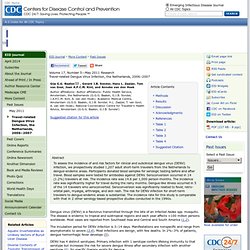 CDC EID - MAI 2011 - Travel-related Dengue Virus Infection, the Netherlands, 2006–2007