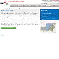 Cycle across the Netherlands using the online route planner
