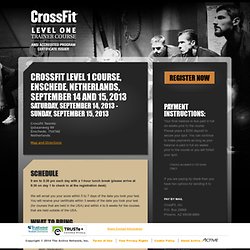CrossFit Level 1 Course, Enschede, Netherlands, September 14 and 15, 2013