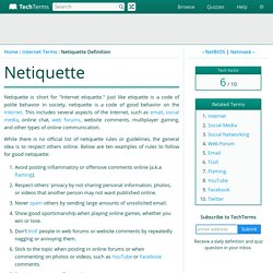 Netiquette Definition