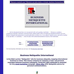 BUSINESS NETIQUETTE INTERNATIONAL